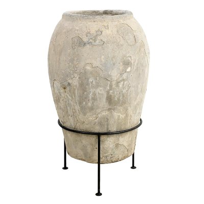 Large Earthenware Jar on Stand-NQ-1790107