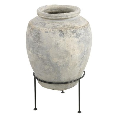 Large Earthenware Jar on Stand-NQ-1790106