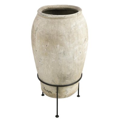 Large Earthenware Jar on Stand-NQ-1790108