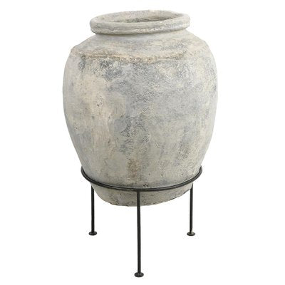 Large Earthenware Jar on Stand-NQ-1790106