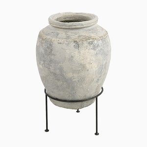 Large Earthenware Jar on Stand-NQ-1790106