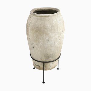 Large Earthenware Jar on Stand-NQ-1790108