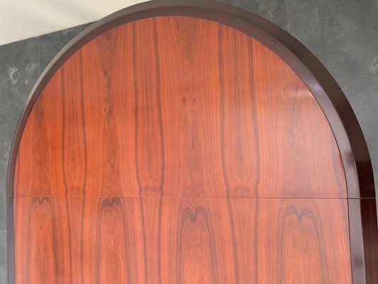 Large Elliptical Table in Solid Rosewood and Mahogany Feather Design, Italy, 1960-IJR-1145083