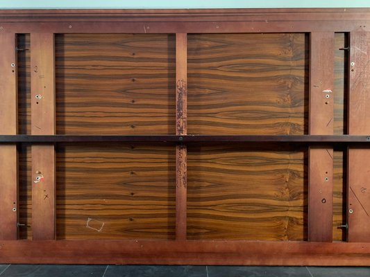 Large Elliptical Table in Solid Rosewood and Mahogany Feather Design, Italy, 1960-IJR-1145083