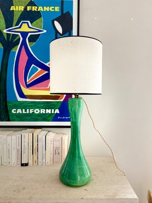 Large Emerald Opaline Lamps, 1950s, Set of 2-YBY-2026739