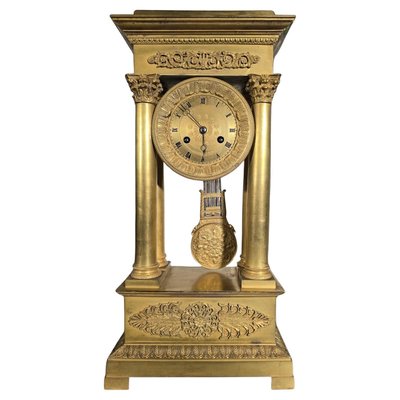 Large Empire and Gilded Bronze Mercury Gilt Clock Portico, 1890s-FDW-2026504