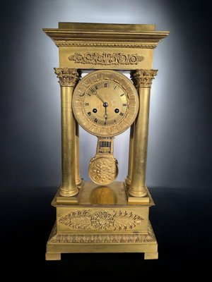 Large Empire and Gilded Bronze Mercury Gilt Clock Portico, 1890s-FDW-2026504