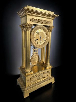 Large Empire and Gilded Bronze Mercury Gilt Clock Portico, 1890s-FDW-2026504