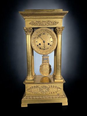 Large Empire and Gilded Bronze Mercury Gilt Clock Portico, 1890s-FDW-2026504