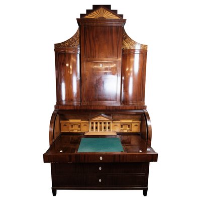 Large Empire Bureau in Mahogany with Inlaid Wood, 1820s-UY-1000712