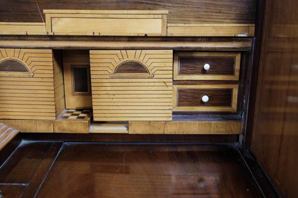 Large Empire Bureau in Mahogany with Inlaid Wood, 1820s-UY-1000712