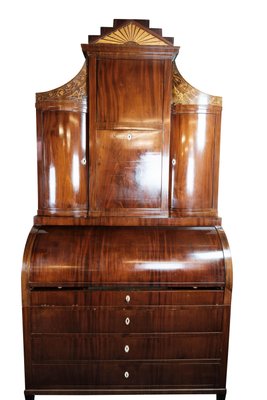 Large Empire Bureau in Mahogany with Inlaid Wood, 1820s-UY-1000712