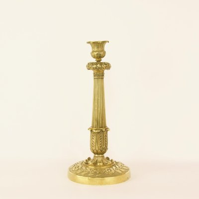 Large Empire Candlesticks in Gilded Bronze, France, 1820, Set of 2-KMT-942506