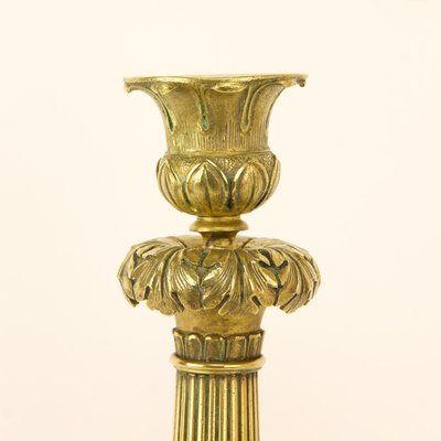 Large Empire Candlesticks in Gilded Bronze, France, 1820, Set of 2-KMT-942506