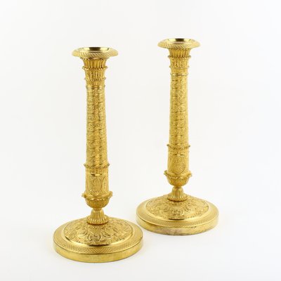 Large Empire Candlesticks in the shape of Trajan's Column, France, 1815, Set of 2-KMT-1257775