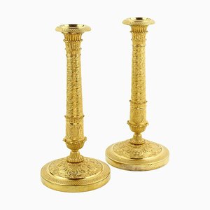 Large Empire Candlesticks in the shape of Trajan's Column, France, 1815, Set of 2-KMT-1257775