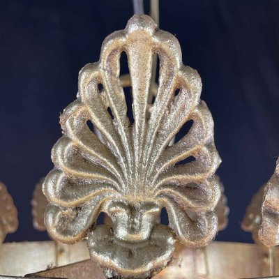 Large Empire Chandelier in Gilded Iron and Crystal Lights, 1780s-TBU-2017590