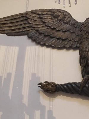 Large Empire Period Carved Eagle in Oak and Beechwood, France-LQ-957215