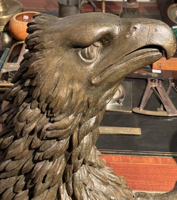 Large Empire Period Carved Eagle in Oak and Beechwood, France-LQ-957215