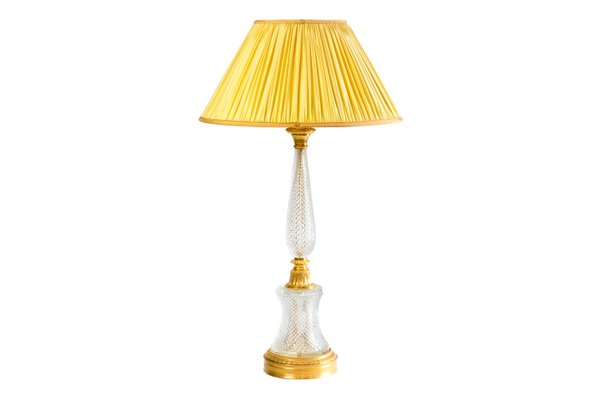 Large Empire Style Cut Crystal and Gilt Bronze Table Lamp, 1940s-CEJ-564692