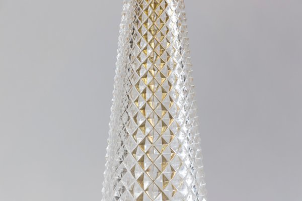 Large Empire Style Cut Crystal and Gilt Bronze Table Lamp, 1940s-CEJ-564692