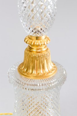 Large Empire Style Cut Crystal and Gilt Bronze Table Lamp, 1940s-CEJ-564692