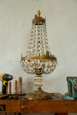 Large Empire Style Table Lamp with 3 Lights, 1950s-QES-1004448