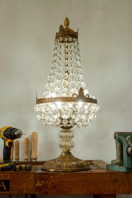 Large Empire Style Table Lamp with 3 Lights, 1950s-QES-1004448