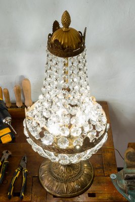 Large Empire Style Table Lamp with 3 Lights, 1950s-QES-1004448