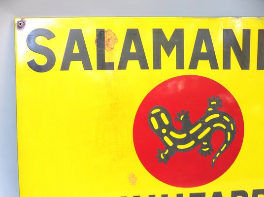 Large Enamel Sign from Salamander Schuhfabrik, 1950s-EY-1396822