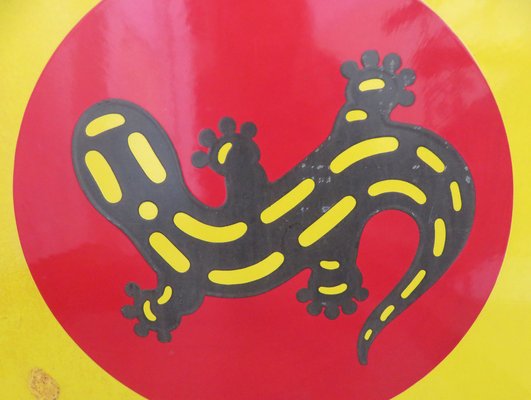 Large Enamel Sign from Salamander Schuhfabrik, 1950s-EY-1396822