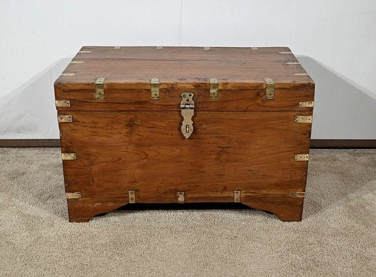 Large End of 19th Century Teak Naval Trunk-RVK-1798760