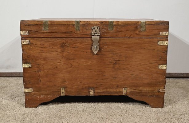 Large End of 19th Century Teak Naval Trunk-RVK-1798760