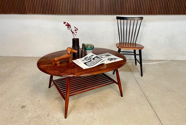 Large English Oval Coffee Table by Lucian Randolph Ercolani for Ercol, 1950s-JP-1191375