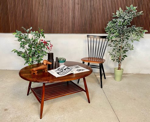 Large English Oval Coffee Table by Lucian Randolph Ercolani for Ercol, 1950s-JP-1191375