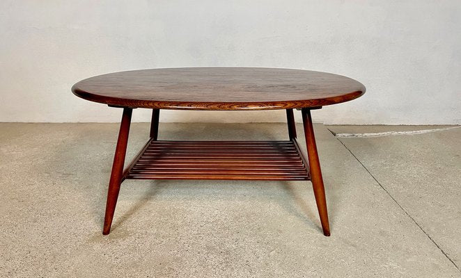 Large English Oval Coffee Table by Lucian Randolph Ercolani for Ercol, 1950s-JP-1191375