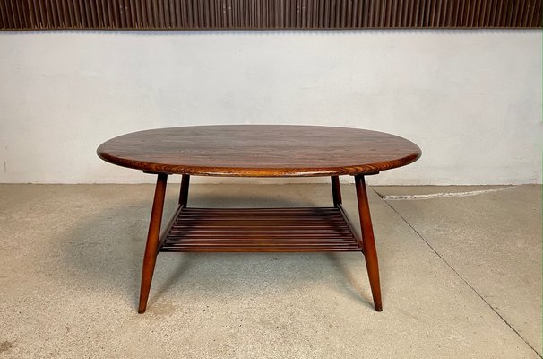 Large English Oval Coffee Table by Lucian Randolph Ercolani for Ercol, 1950s-JP-1191375