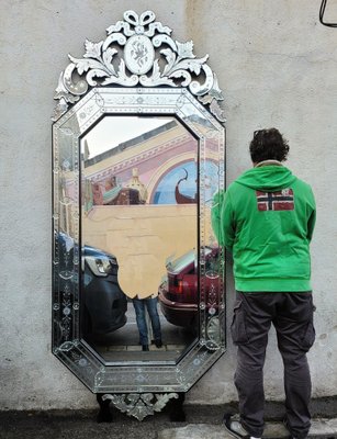 Large Engraved Venice Mirror, 20th Century-SYQ-1751812