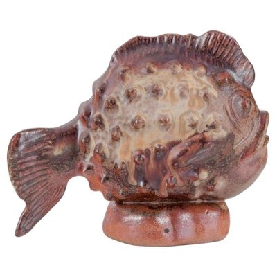 Large European Studio Ceramist Ceramic Figure of Fish, 1970s-AR-2042252