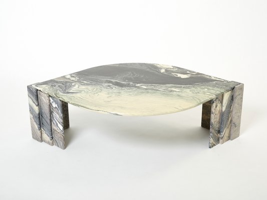 Large Eye Shaped Sicilian Marble Coffee Table, 1970s-YJA-1363459