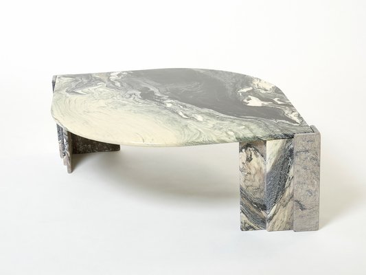 Large Eye Shaped Sicilian Marble Coffee Table, 1970s-YJA-1363459