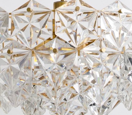 Large Faceted Crystal Five-Tier Chandelier from Kinkeldey, 1970s, Set of 2-VDW-886001