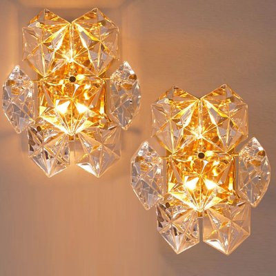 Large Faceted Crystal Five-Tier Chandelier from Kinkeldey, 1970s, Set of 2-VDW-886001