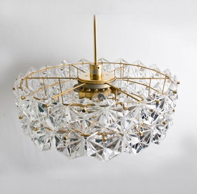 Large Faceted Crystal Five-Tier Chandeliers from Kinkeldey, 1970, Set of 2-VDW-2016925