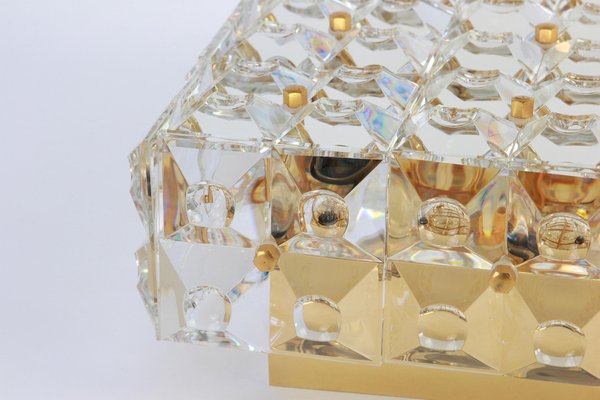 Large Faceted Crystal Flush Mount Light Fixture from Kinkeldey, Germany, 1970s-UGR-1085753