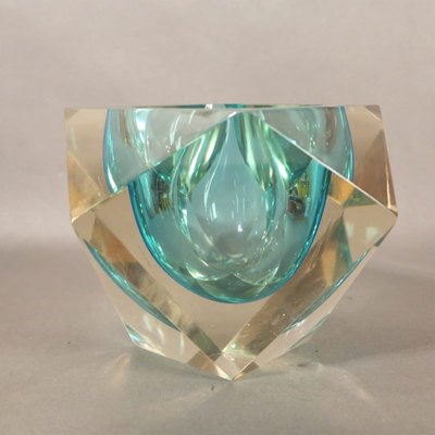 Large Faceted Murano Glass Sommerso Bowl by Flavio Poli, 1950s-WK-730766