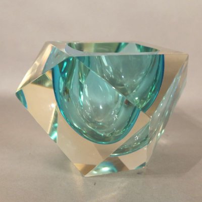 Large Faceted Murano Glass Sommerso Bowl by Flavio Poli, 1950s-WK-730766