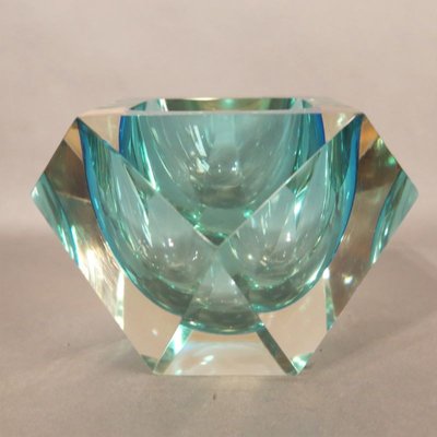 Large Faceted Murano Glass Sommerso Bowl by Flavio Poli, 1950s-WK-730766