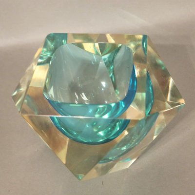 Large Faceted Murano Glass Sommerso Bowl by Flavio Poli, 1950s-WK-730766