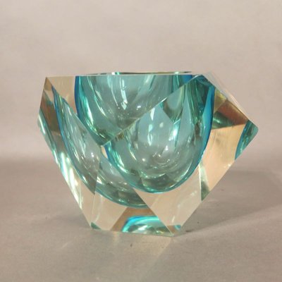 Large Faceted Murano Glass Sommerso Bowl by Flavio Poli, 1950s-WK-730766